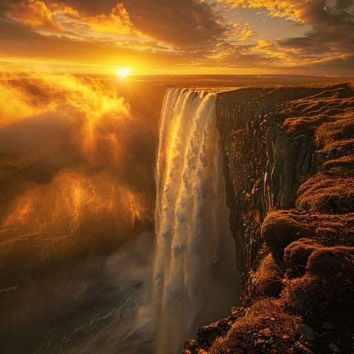 Thrive Waterfall Free Sunset Waterfall Majesty Image - Sunset, Waterfall, Nature ...