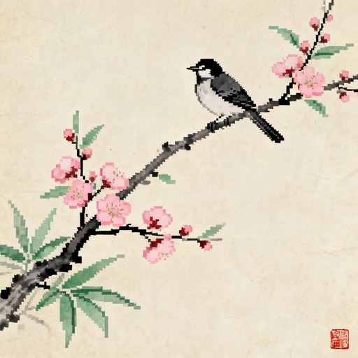 Free Blossoming Pixel Serenity Image - Pixel, Art, Bird | Download at ...