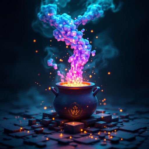 Free Magical Voxel Cauldron Image - Voxel, Cauldron, Magical | Download ...