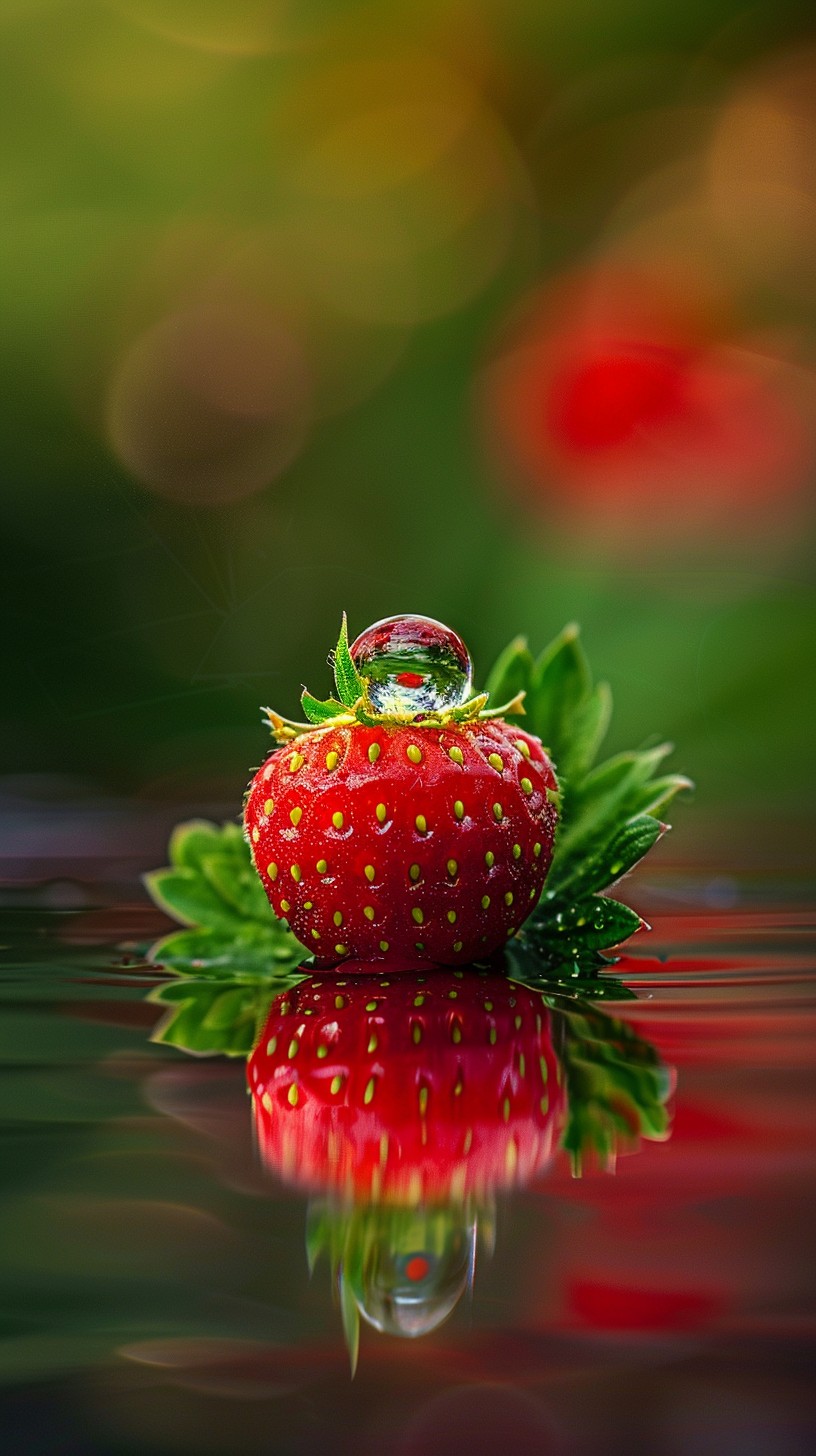 Free Strawberry Reflection Perfection Image - Strawberry, Water ...
