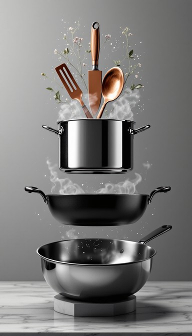 Cooking Ware Design Free Floating Kitchen Essentials Image | Download at StockCake