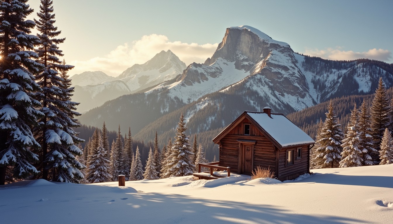 Free Snowy Mountain Cabin Image - Cabin, Mountains, Snow | Download at ...