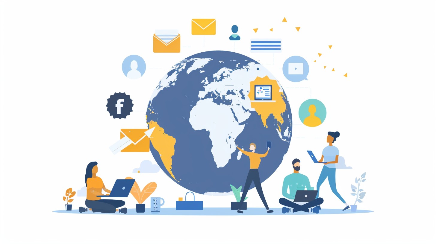 Free Global Connectivity Illustrated Image - Global, Communication ...