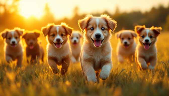 Free Golden Hour Puppies Image - Puppies, Dogs, Sunset | Download at ...