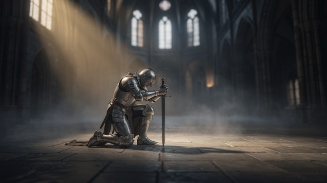 Free Knight Praying Alone Image - Knight, Warrior, Armor | Download at ...