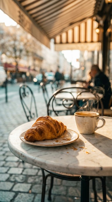 Free Parisian Breakfast Scene Image - Paris, Coffee, Croissant ...