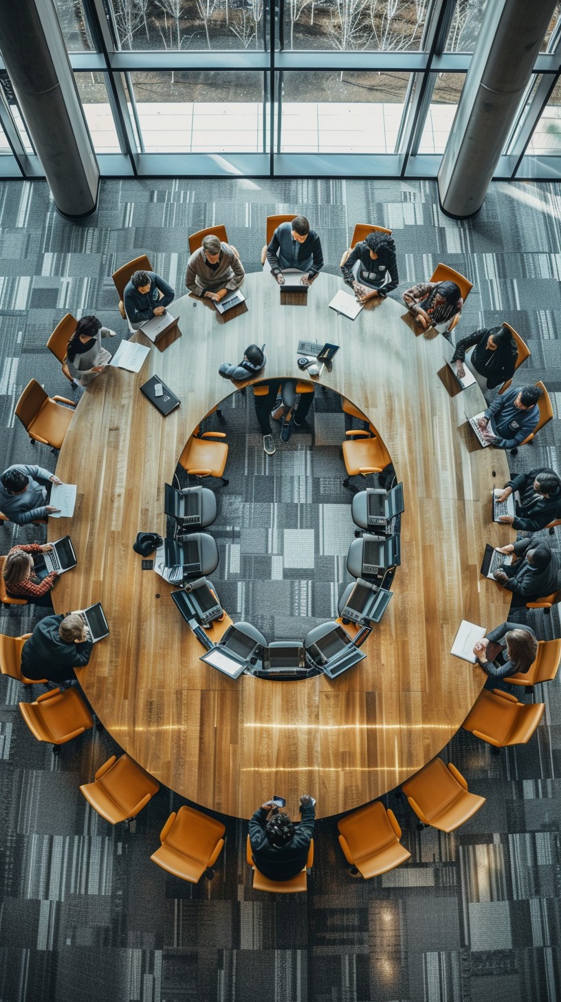 Free Collaborative Workspace Aerial Image - Office, Collaboration ...