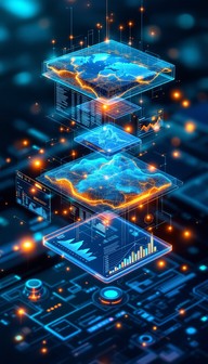 Free Layered Data Visualization Image - Holographic, Digital, Mapping ...