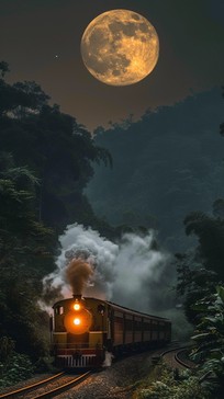 Free Moonlit Train Journey Image - Moonlight, Train, Forest | Download ...