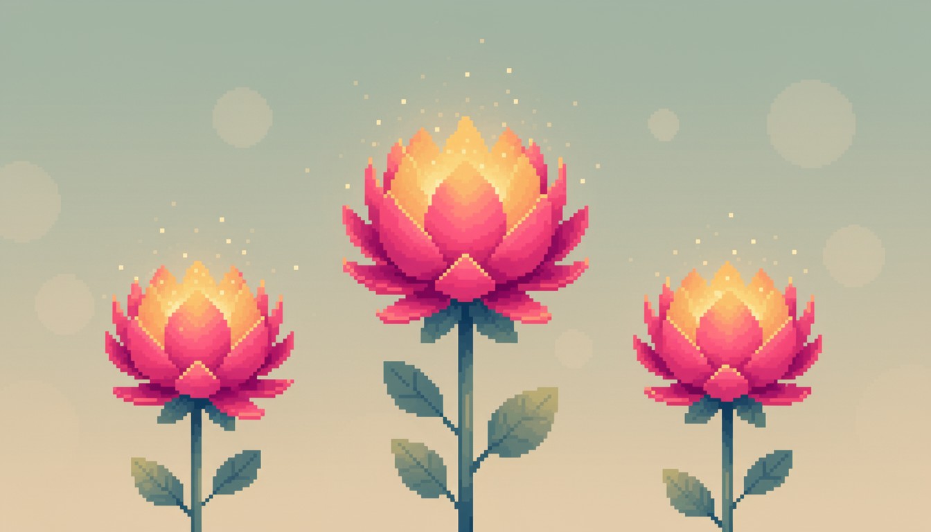 Free Glowing Floral Pixels Image - Pixel, Flowers, Blooms | Download at ...