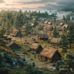 Village Multi Rustic Free Rustic Village Dawn Image - Village, Sunrise, River | Download at ...