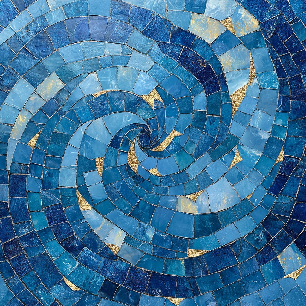Free Blue spiral mosaic Image - Art, Mosaic, Blue | Download at StockCake