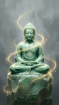 昇りゆく翡翠の仏像の画像をダウンロード - 仏像, 翡翠, 瞑想 | StockCake