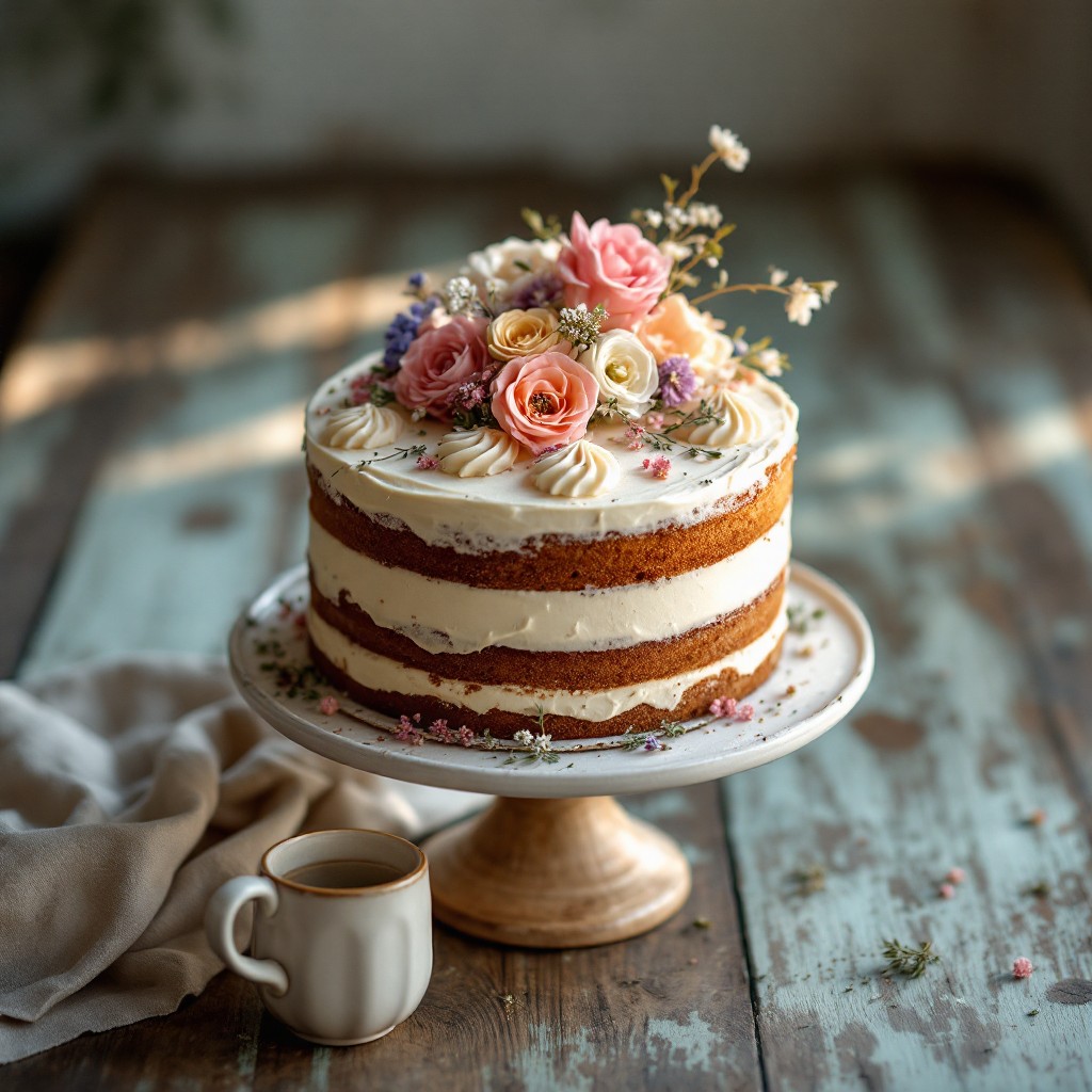 Cute Rustic Cake Free Rustic Floral Cake Image - Cake, Rustic, Vintage | Download at ...