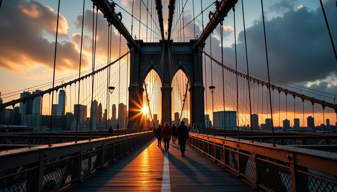 Free Iconic Bridge Sunset Image - Sunset, Bridge, Brooklyn | Download ...