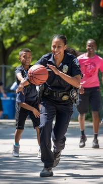Free Officer Plays Basketball Image - Police, Basketball, Community ...