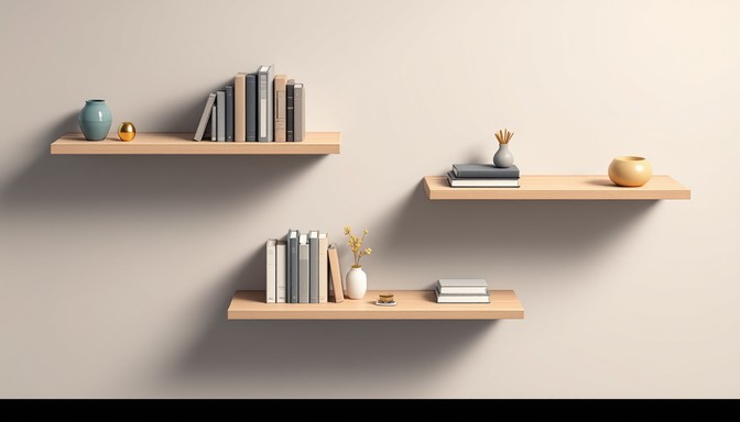 Free Floating Minimalist Shelves Image - Shelves, Bookshelf, Books ...