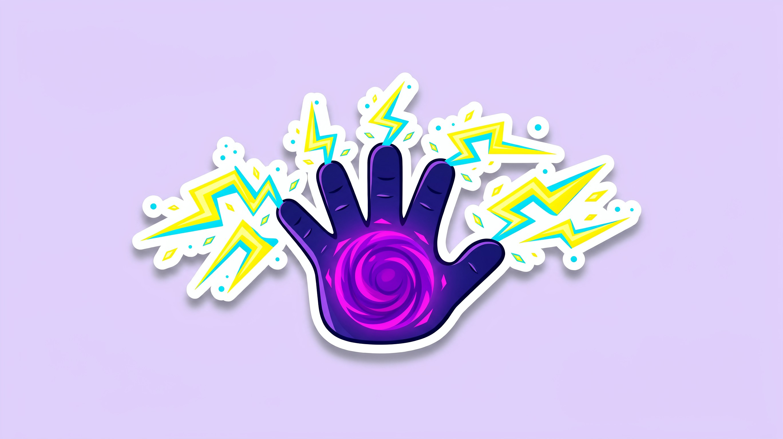 Download Electric Purple Hand Image - Sticker, Hand, Lightning | StockCake