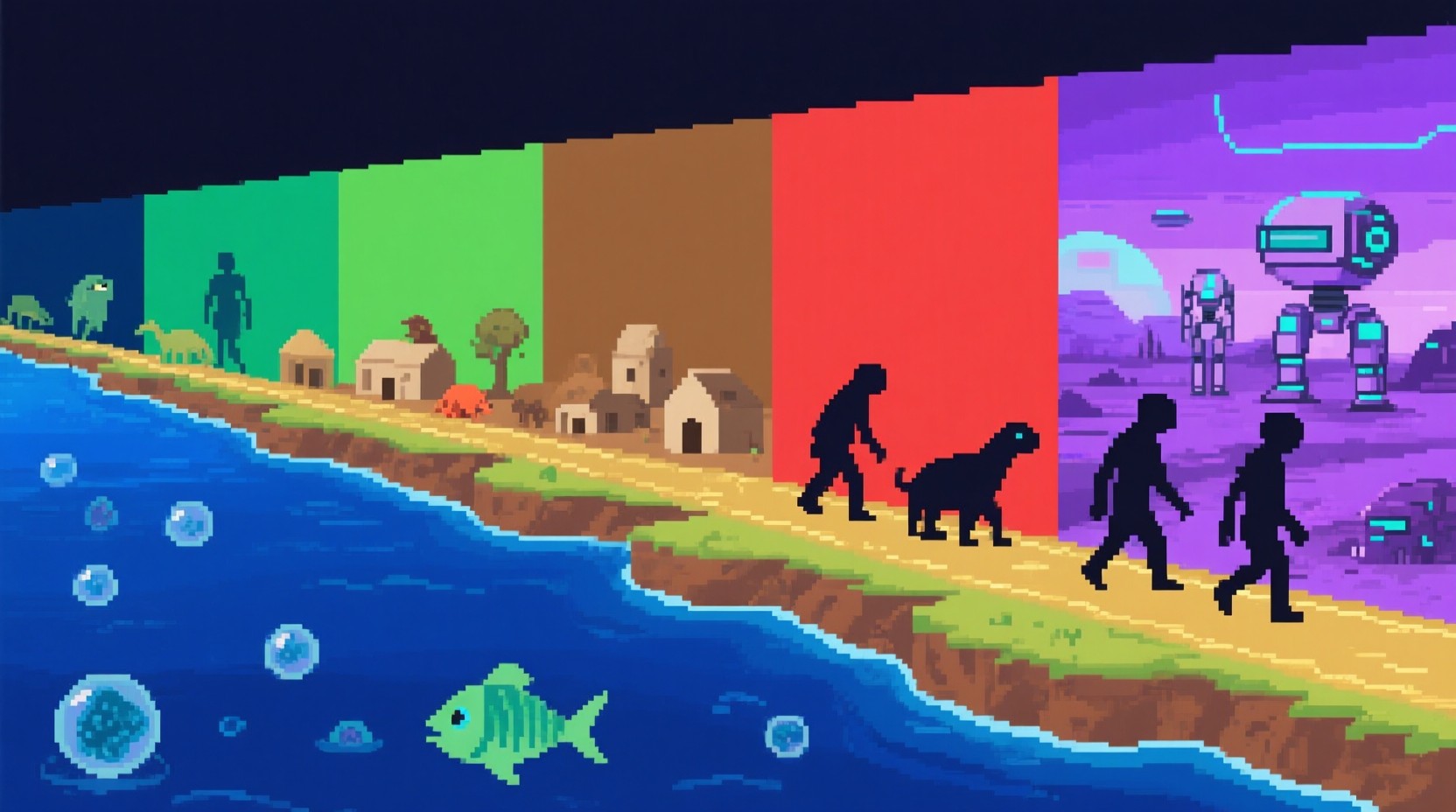 Free Evolution Through Pixels Image - Evolution, Pixelart, Diorama ...