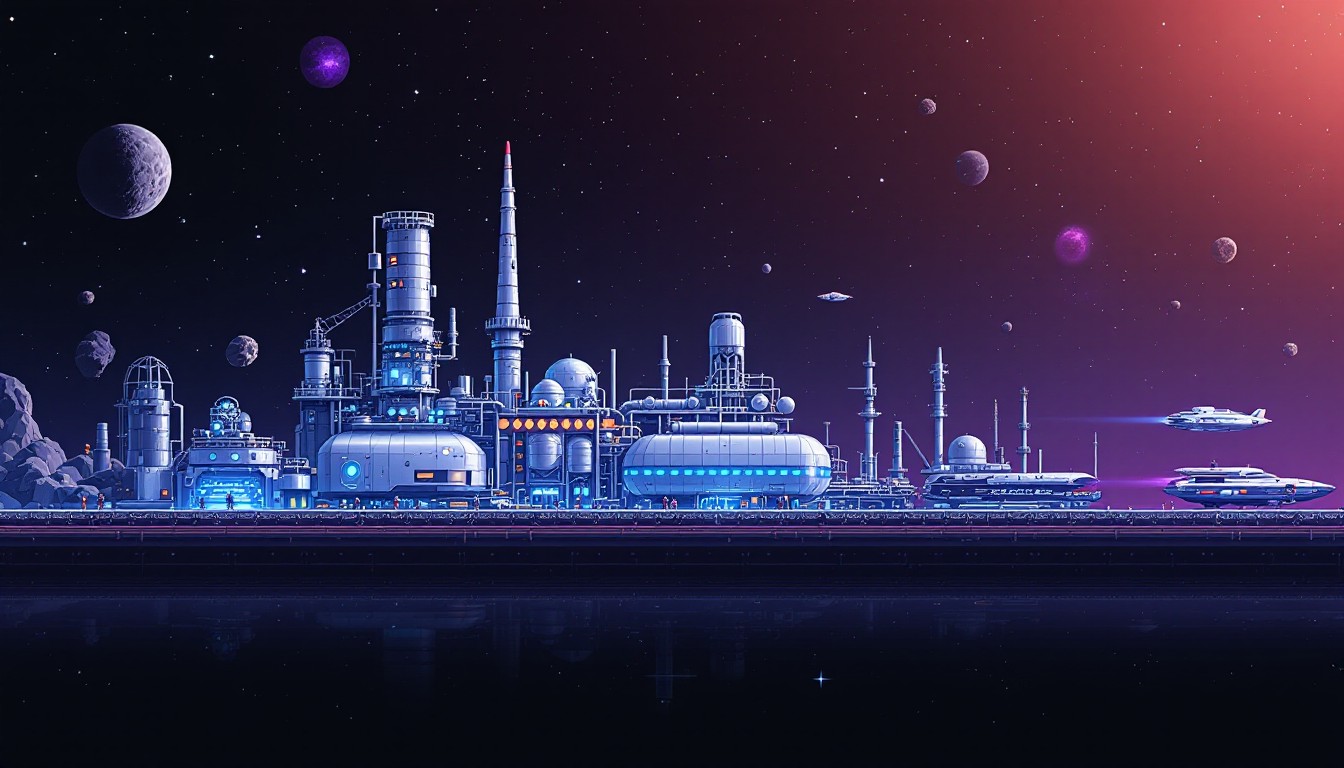 Free Cosmic Factory Line Image - Space, Factory, Pixel | Download at ...