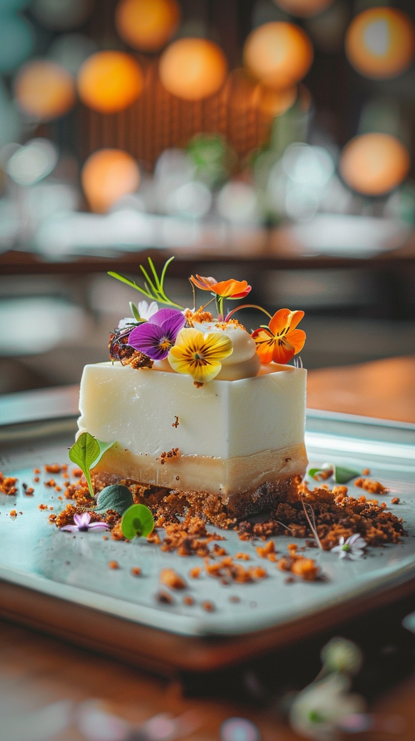 Free Elegant Dessert Presentation Image - Dessert, Edible Flowers ...