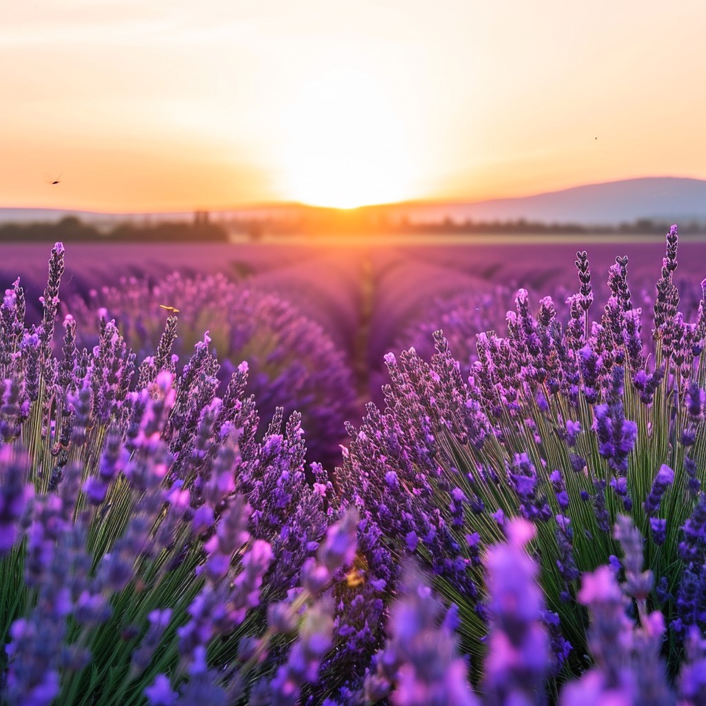 Free Lavender Sunset View Image - Sunset, Lavender, Field | Download at ...