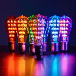 Free Colorful Light Bulbs Image - Lightbulbs, Colorful, Illumination ...
