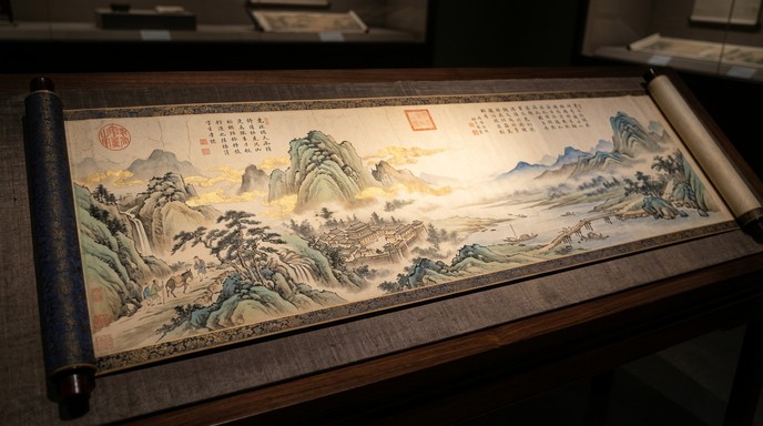 Free Misty Mountain Journey Image - Traditional, Scroll, Painting ...