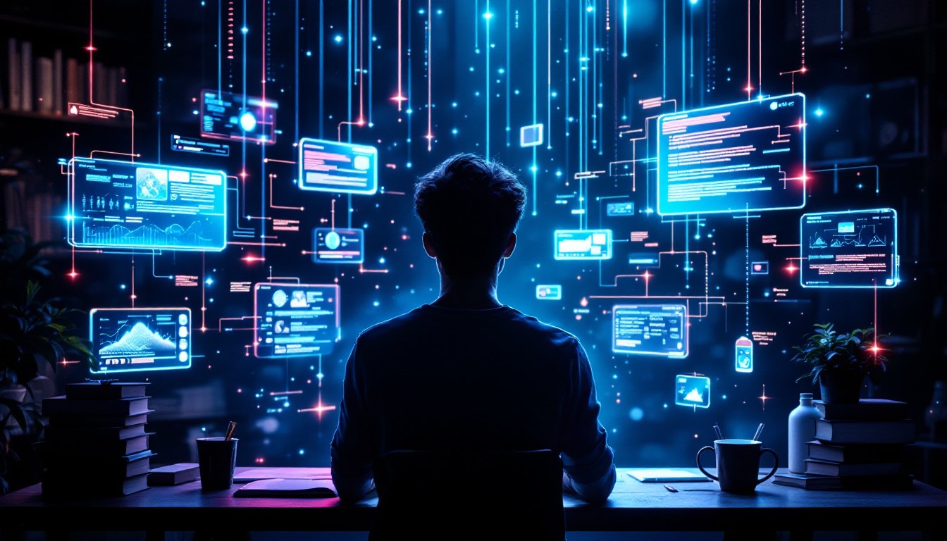Free Cyberpunk Study Session Image - Cyberpunk, Holographic, Futuristic ...