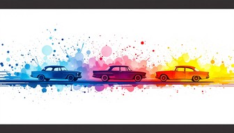 Free Rainbow Racing Cars Image - Watercolor, Vintage, Cars | Download ...