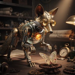 Free Clockwork Fox Curiosity Image - Steampunk, Clockwork, Mechanical ...