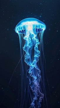 Free Glowing Blue Jellyfish Image - Jellyfish, Ocean, Blue | Download ...