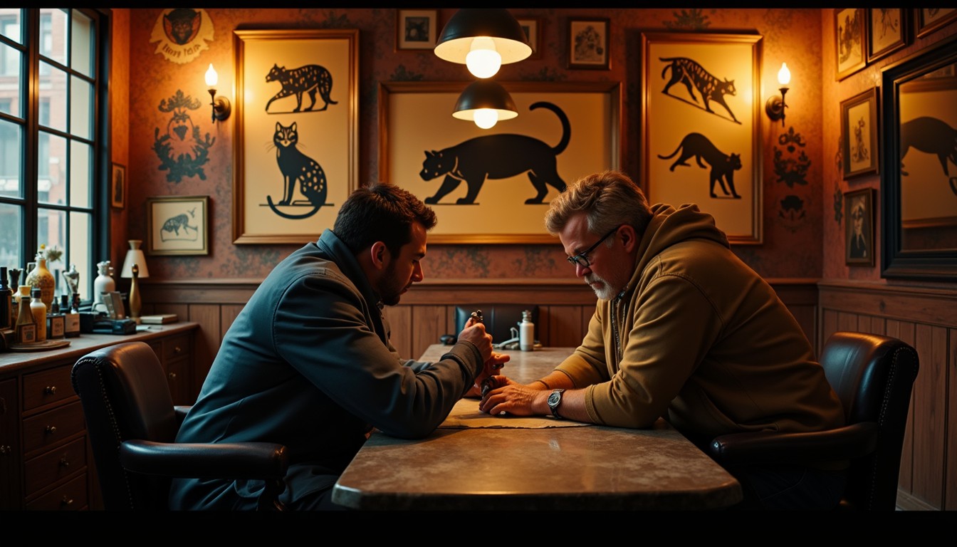 Free Feline-adorned conversation Image - Conversation, Feline, Artwork ...