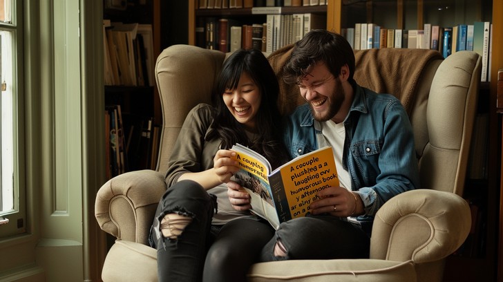 Am Using Reading Images Free Joyful Reading Moment Image - Couple, Reading, Library | Download ...