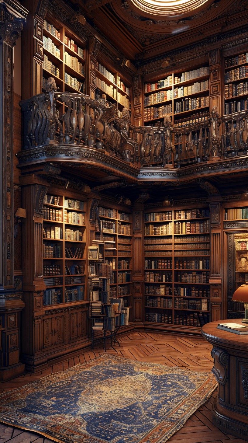 Free Elegant Library Interior Image - Library, Books, Shelves ...