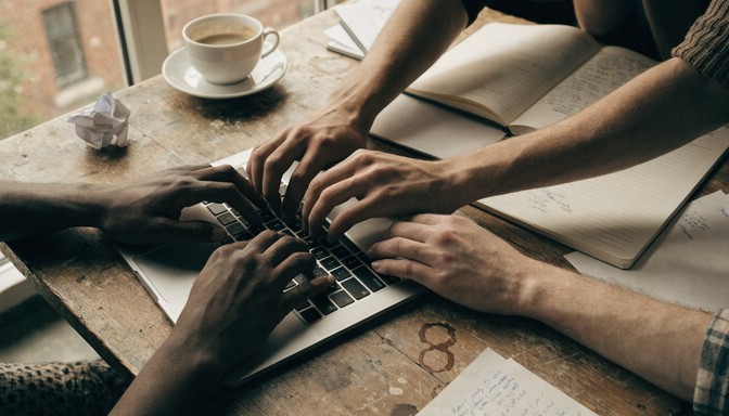 Free Hands Typing Together Image - Laptop, Typing, Hands | Download at ...