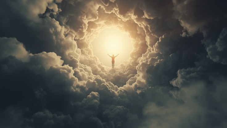 Free Ascending Through Light Image - Transcendence, Silhouette ...