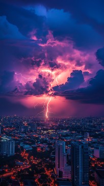 Free Dramatic Lightning Strike Image - Lightning, Cityscape, Sunset ...