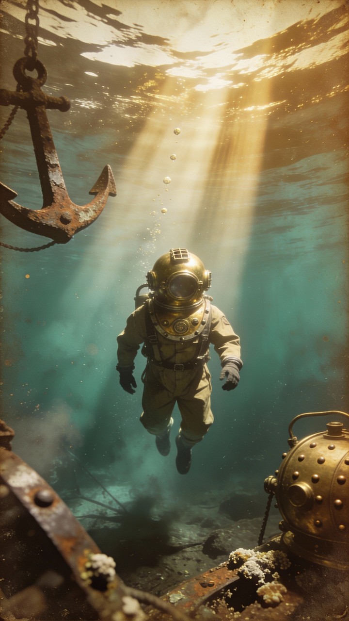 Free Deep Sea Explorer Image - Vintage, Underwater, Diver | Download at ...