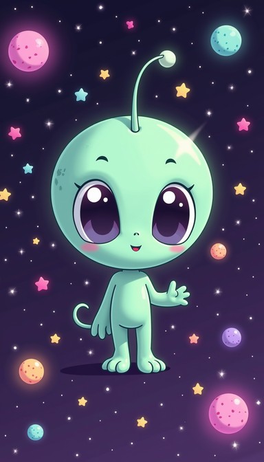 Free Kawaii Space Friend Image - Alien, Kawaii, Cute | Download at ...