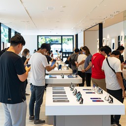 Free Busy Tech Store Image - Technology, Customers, Electronics ...