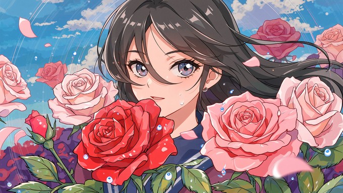 Free Anime Rose Garden Image - Anime, Manga, Roses | Download at StockCake