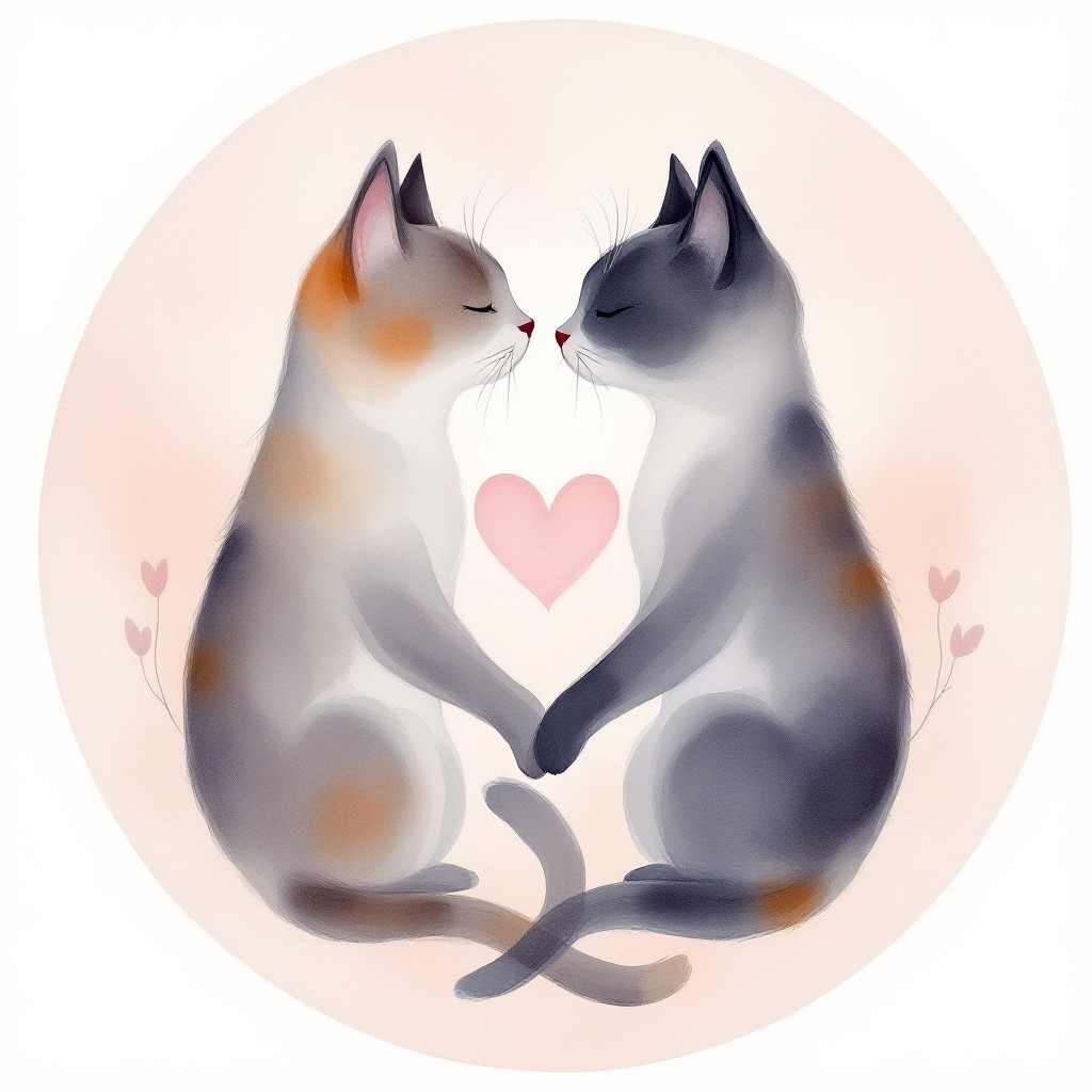 Free Cats Love Forever Image - Cats, Watercolor, Love | Download at ...