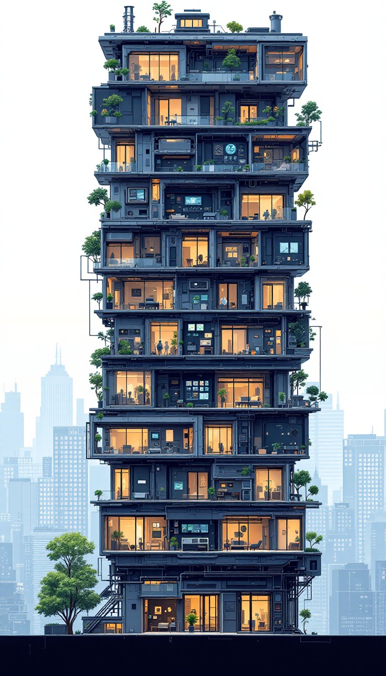 Free Vertical Tech Evolution Image - Futuristic, Tower, Modular ...