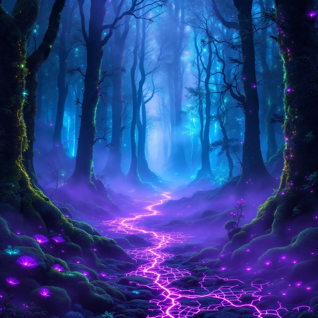 Free Neon Forest Glow Image - Forest, Neon, Cyberpunk | Download at ...