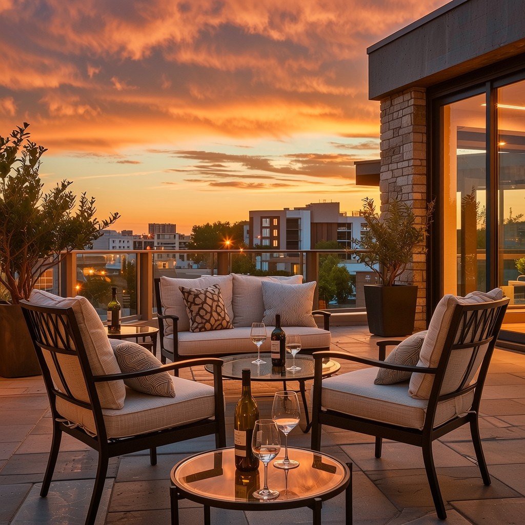 Free Sunset Rooftop Luxury Photo - Rooftop, Terrace, Sunset | Download ...