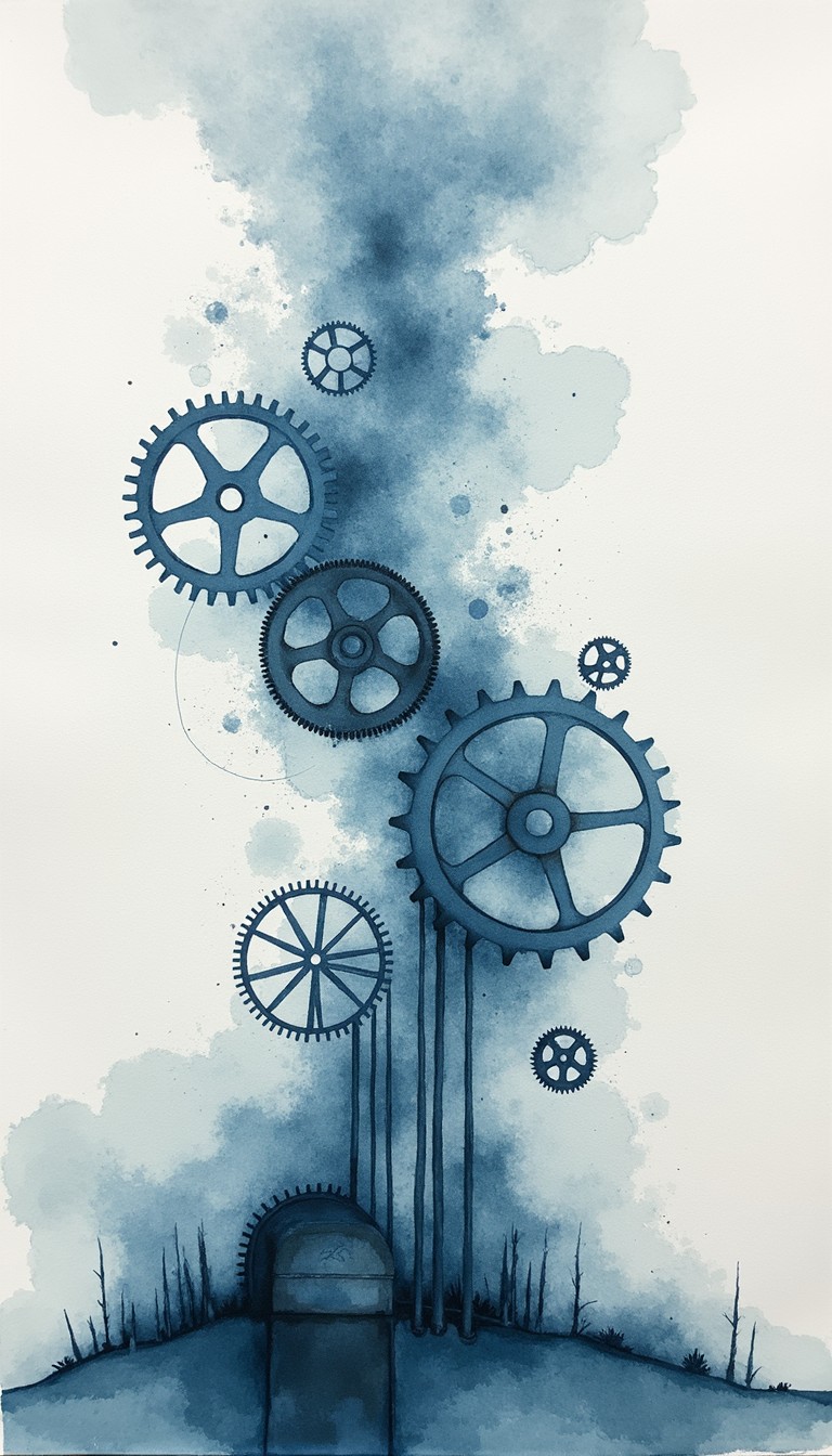 Free Clockwork Blue Dreams Photo - Watercolor, Gears, Blue | Download ...