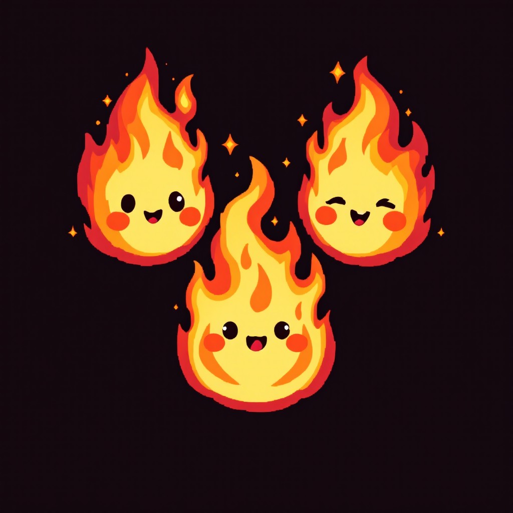 Free Pixel Fire Trio Photo - Pixel, Fire, Spirits | Download at StockCake