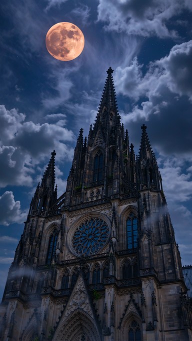 Free Gothic Cathedral Night Image - Cathedral, Night, Moon | Download ...