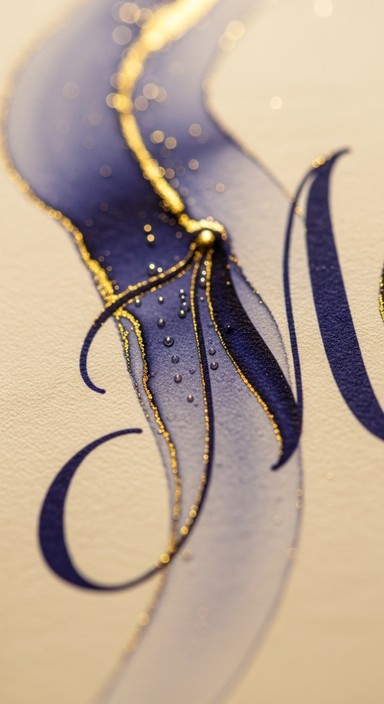 Free Gold Accented Calligraphy Photo - Calligraphy, Indigo, Gold ...